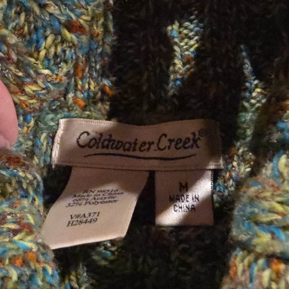 Coldwater Creek Multicolor Ribbed Turtleneck Sweater - Green Tone - Picture 2 of 6